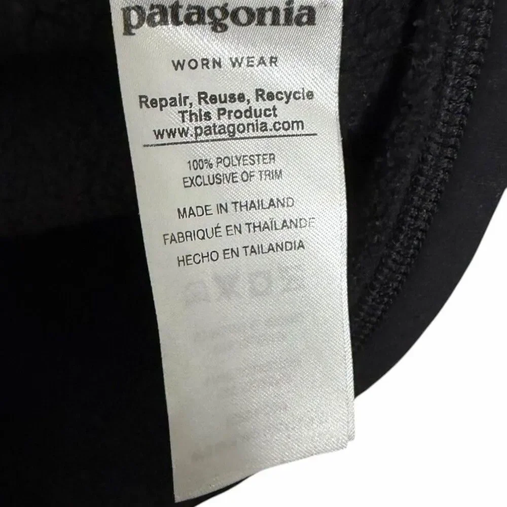 Patagonia Mens Better Sweater 1/4 Zip Fleece Pullover Black 25522 Large